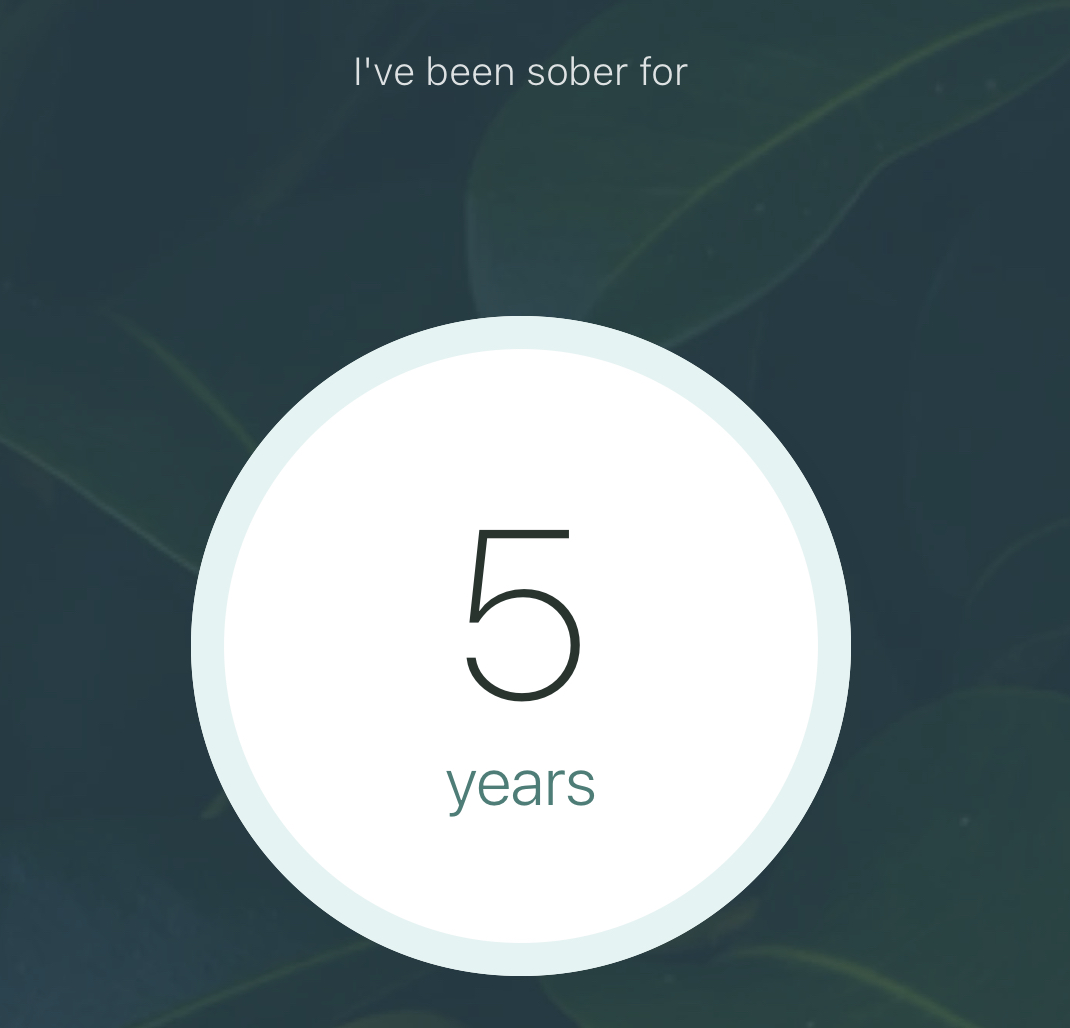 5 years sober badge