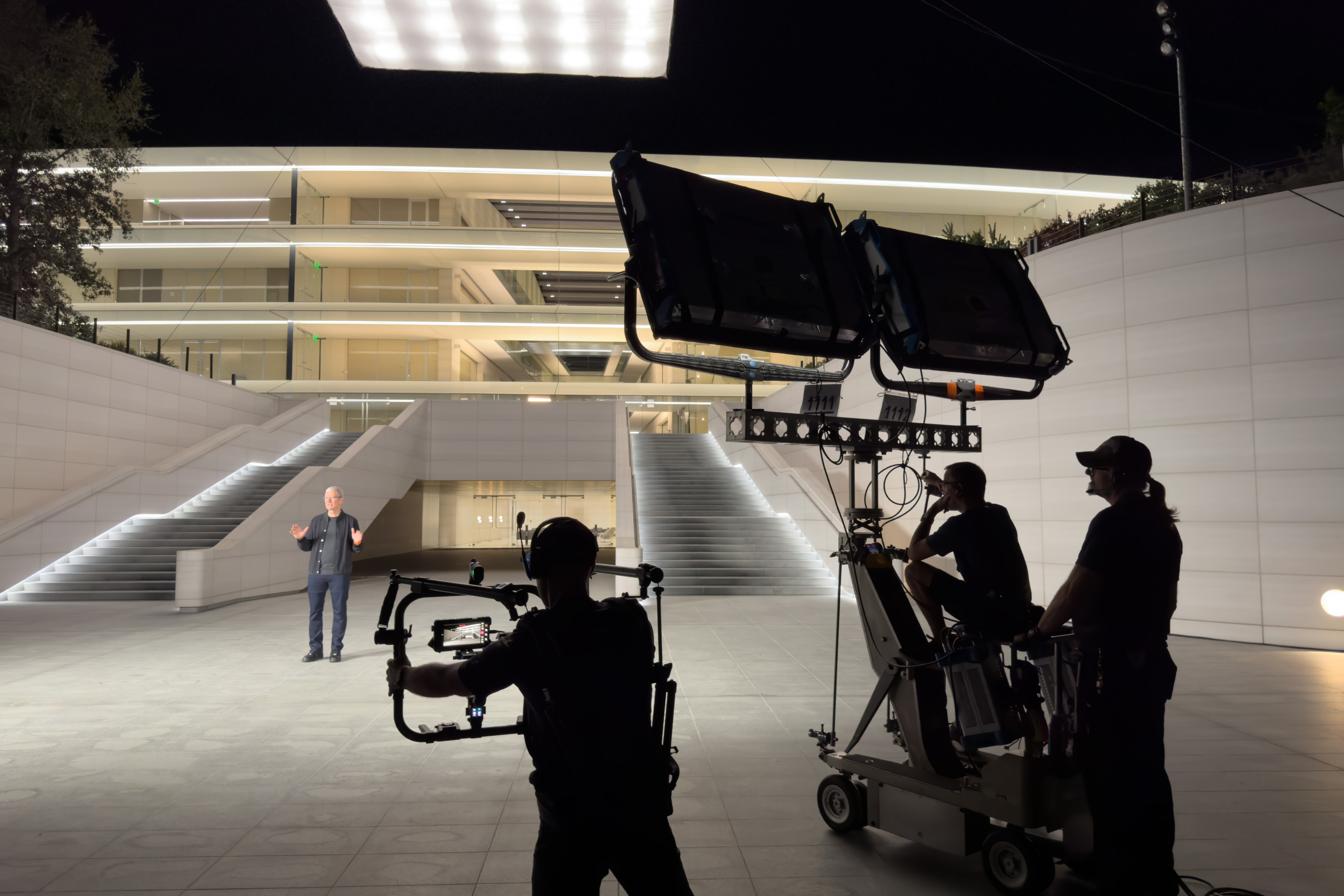 Tim Cook on set for Scary Fast at Apple Park, Image: Apple