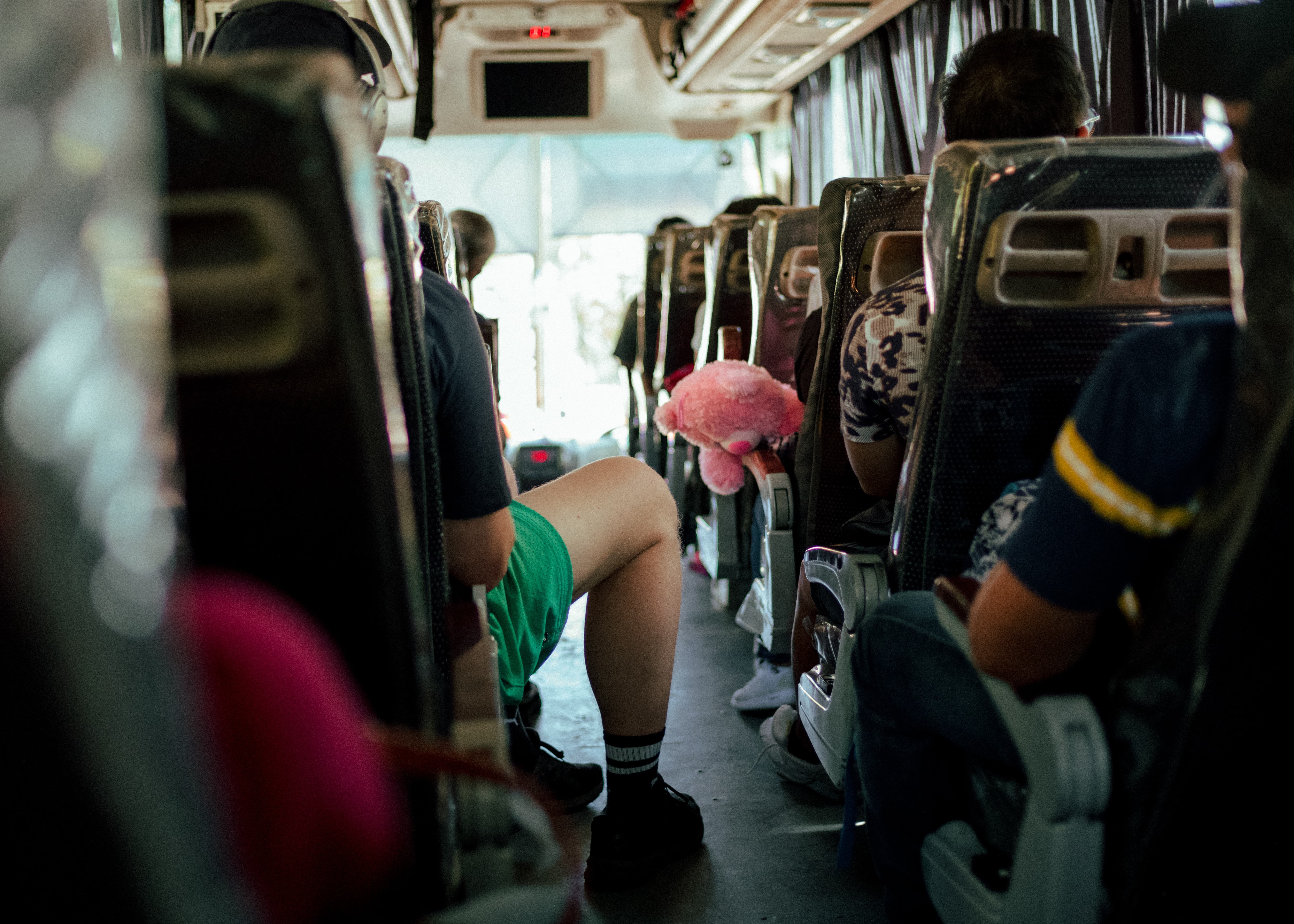 Inside a bus on the way to Bantayan