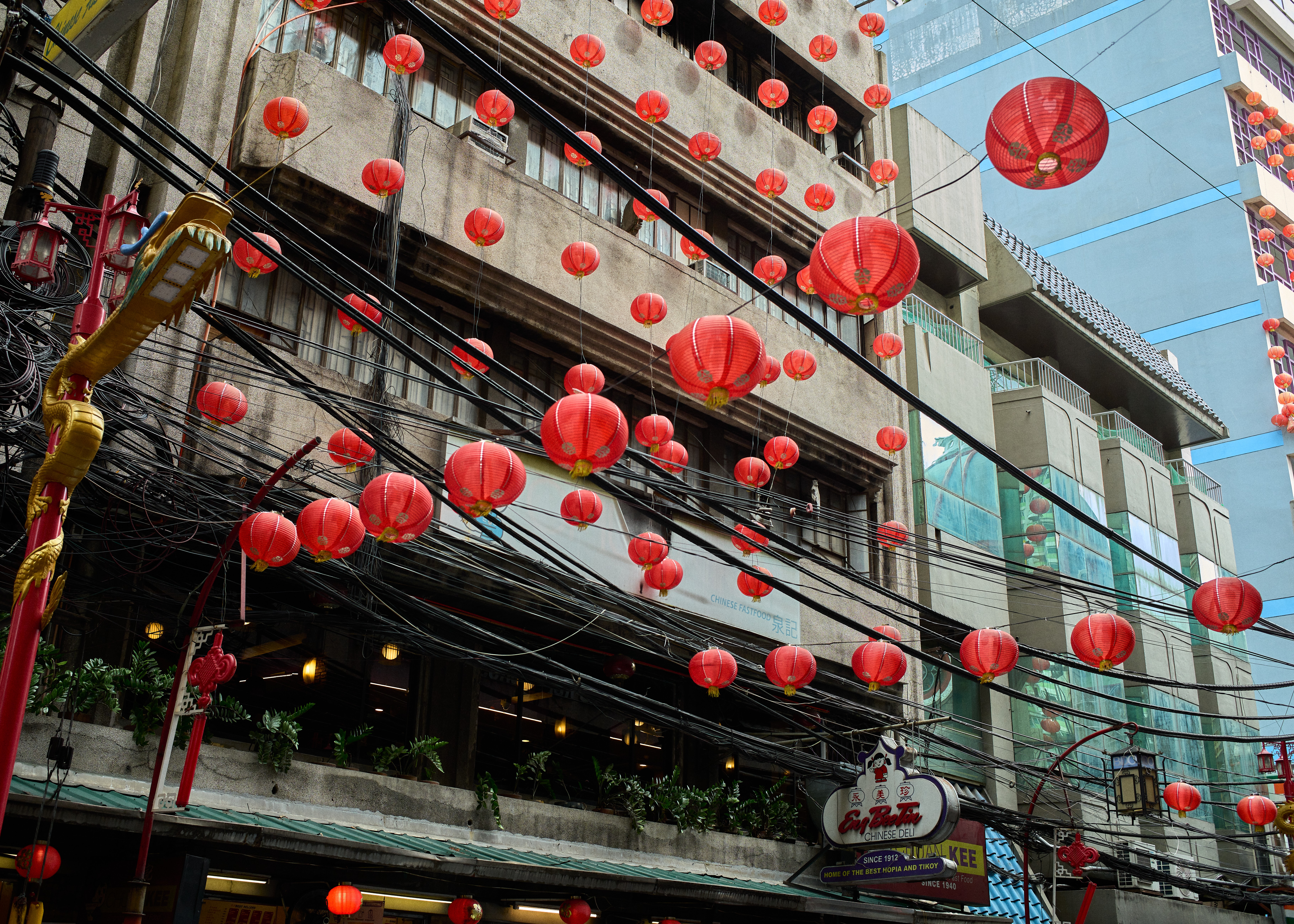 Chinese lanterns on the street of Binondo